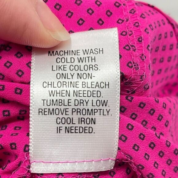 Apt 9 Womens Button Up Shirt Long Sleeve Geometric Pocket Pink Size XL - Picture 3 of 9